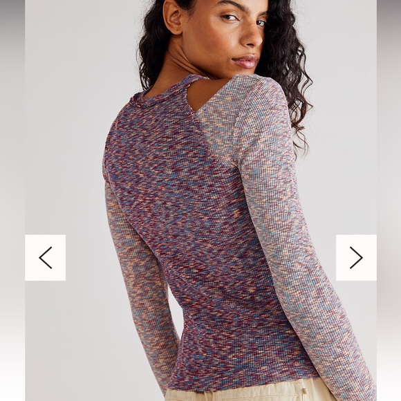 NWOT We The Free Womens Out Of Control Top Multicolor Cold Shoulder Speckled - Picture 2 of 7